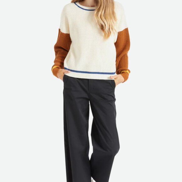 Brixton Cream and Brown Sweater Size Extra Small XS - Picture 2 of 8